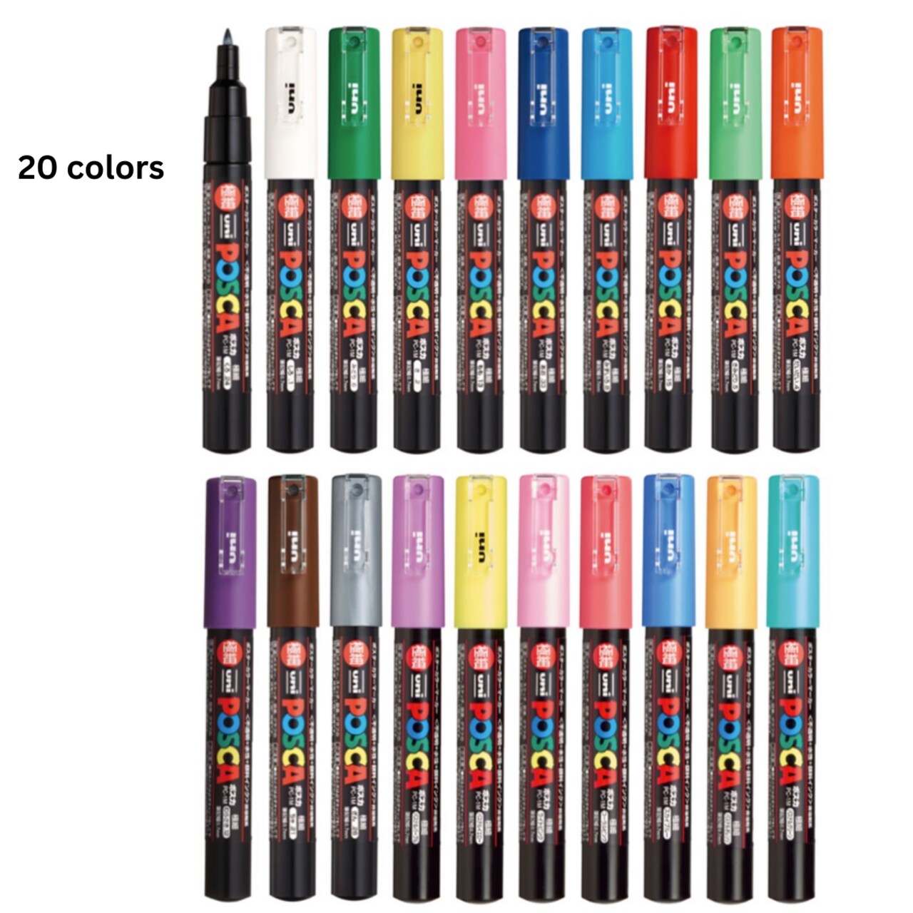 Posca Assorted Extra Fine PC-1M Paint Marker Set 20color per set